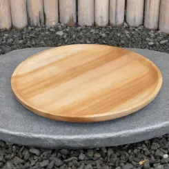 Holzteller, aus Teakholz, 30 cm Durchmesser 